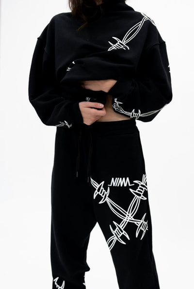 NIMA BARB WIRE BLACK SWEATPANTS - NIMA Sports Audio